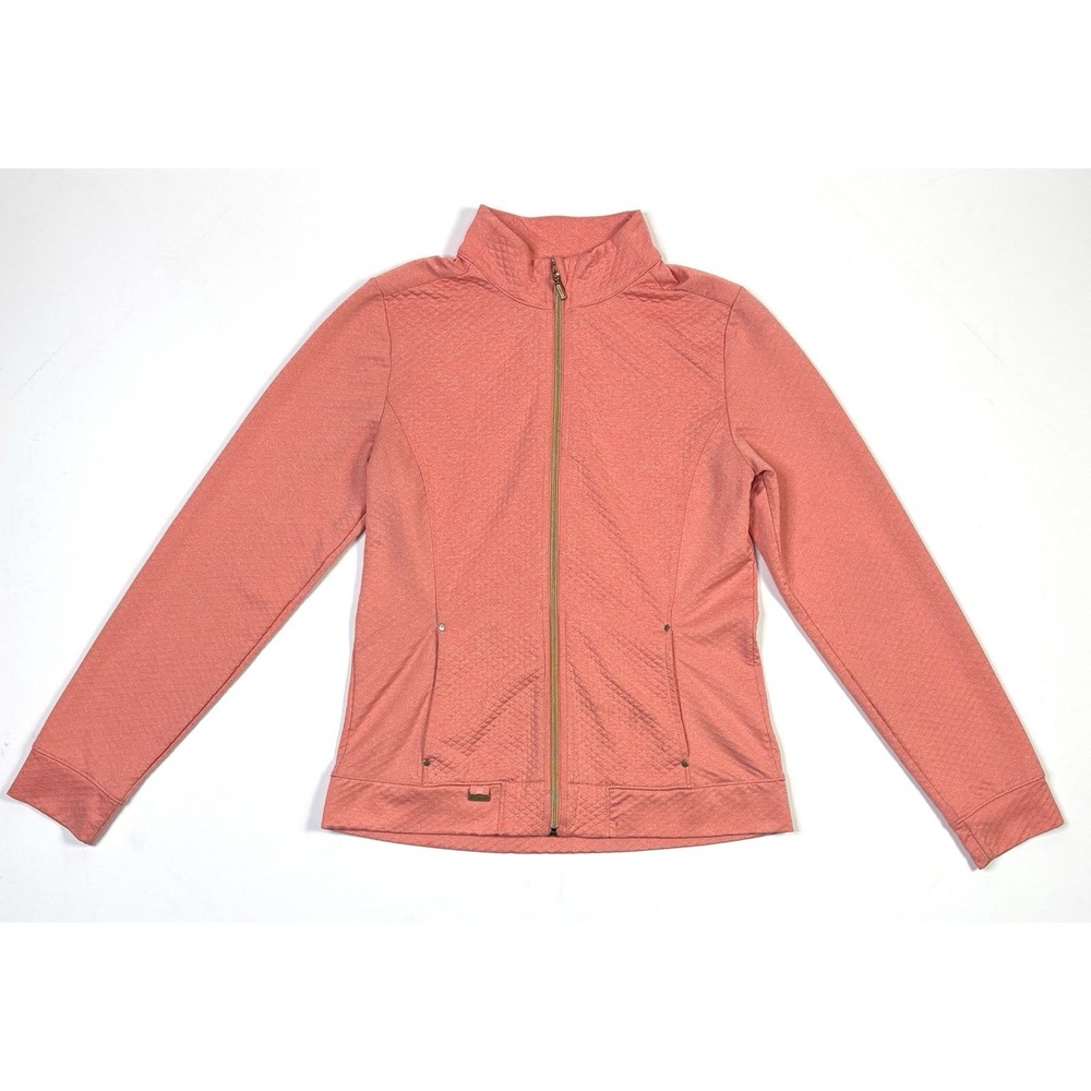 Lady Hagen Jacket Women's Small Coral Full Zip Golf Quilted Stretch Activewear